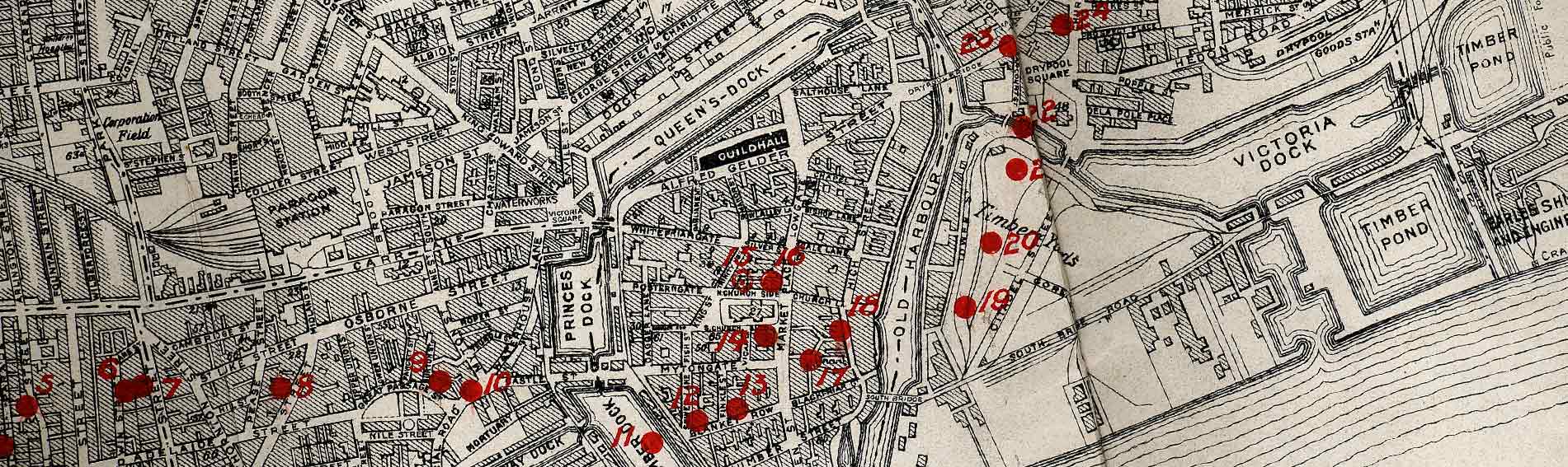Detail from a bomb map from 1915