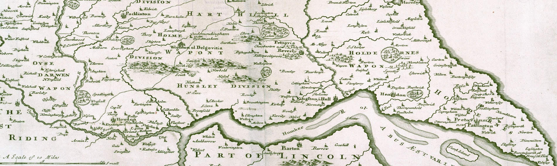 Morden Map of East Riding 1695